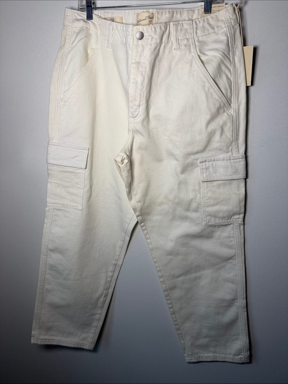 Universal Thread Men's Cream Cargo Pants — Utility Pockets SZ 14